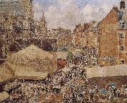 morning market, Camille Pissarro